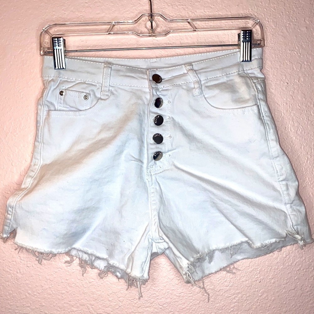White Jean / Denim High Waisted Short Shorts size small